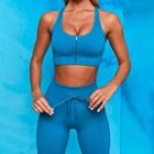 Бесшовный комплект для йоги, женская одежда для спортзала, комплект из 2 предметов, спортивные рубашки, Леггинсы пуш-ап, комплект для спортзала, Женский бесшовный спортивный комплект для фитнеса