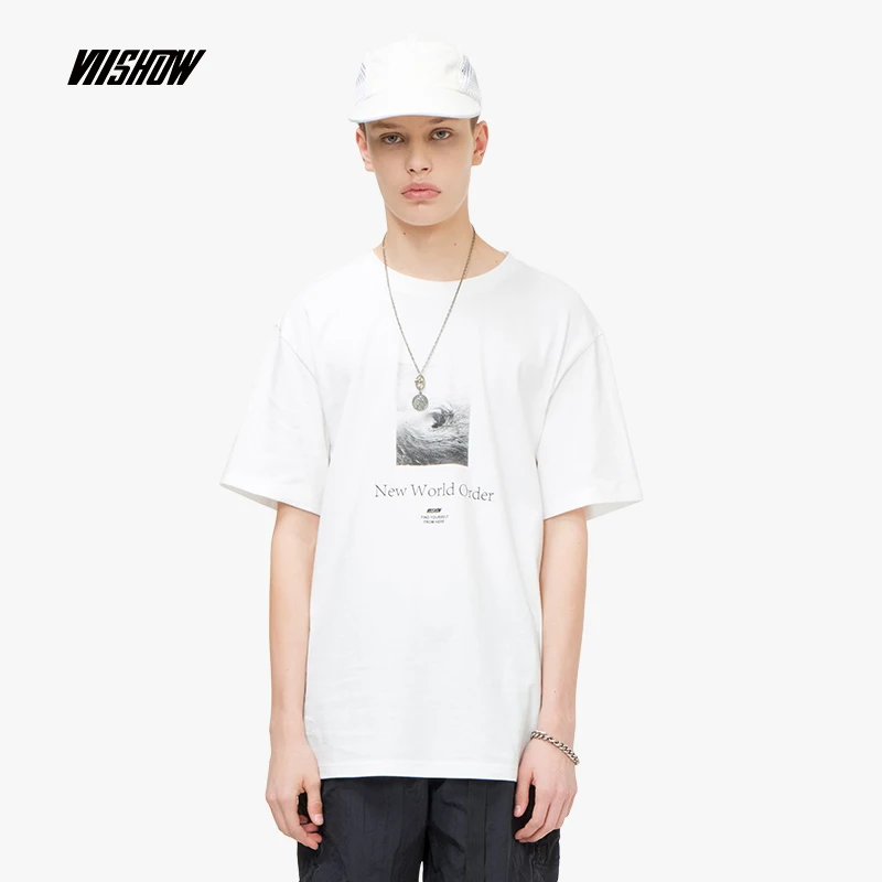 VIISHOW 2019 летняя мужская футболка с коротким рукавом Мужская круглым вырезом и