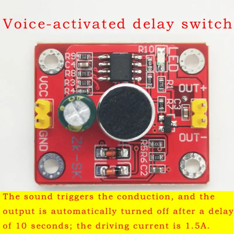 Модуль драйвера с голосовой задержкой 3 в 9 пост. Тока 1 5 А 10 сек умное управление