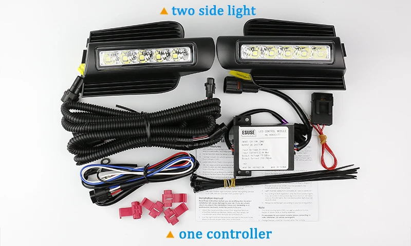 Eusue E4 с маркировкой светодиодный DRL для Toyota Land Cruiser Prado 120 GRJ120 TRJ120 FJ120 2003~ 2009 дневной ходовой светильник противотуманная фара
