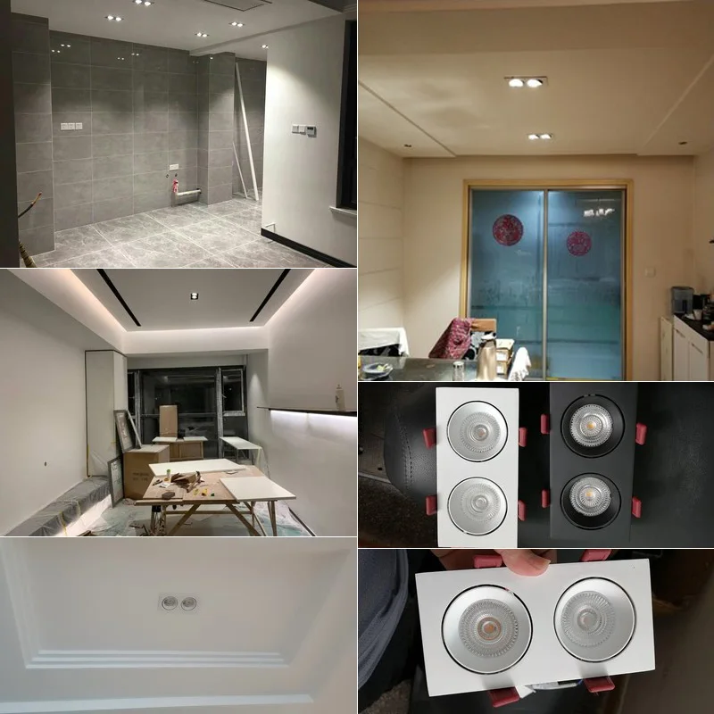 

Led Recessed spotlights Ceiling Downlight bedroom Square Spot light for Living Room modern led ceiling light fixture black white