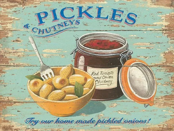 

Pickles & Chutneys Tin Sign art wall decoration,vintage aluminum retro metal sign