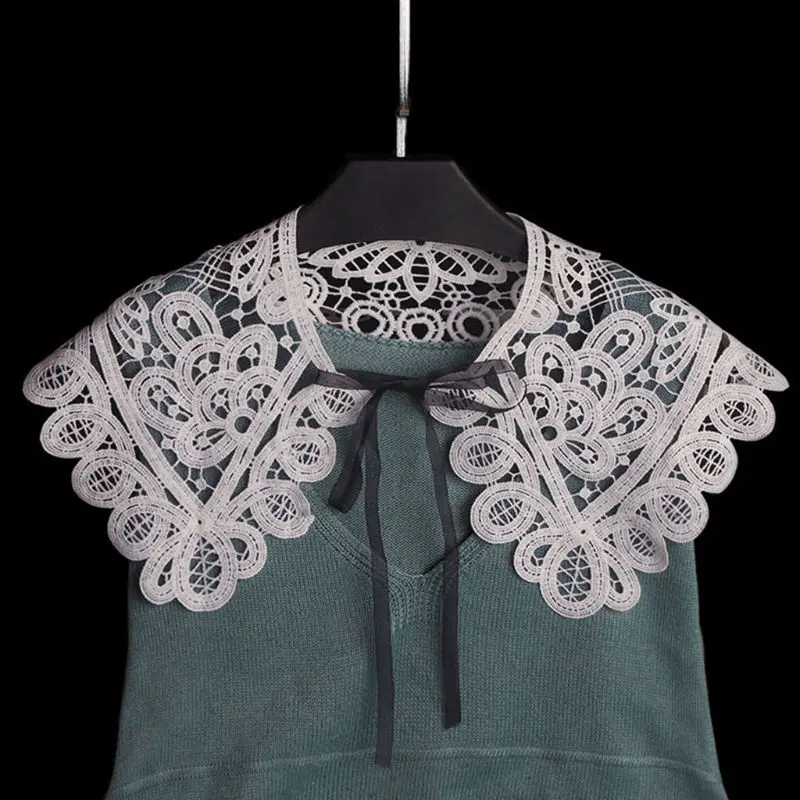 

Модная женская кружевная ажурная женская блузка, искусственный ложный воротник, одежда, рубашка, съемные воротники, рубашка, аксессуары для...