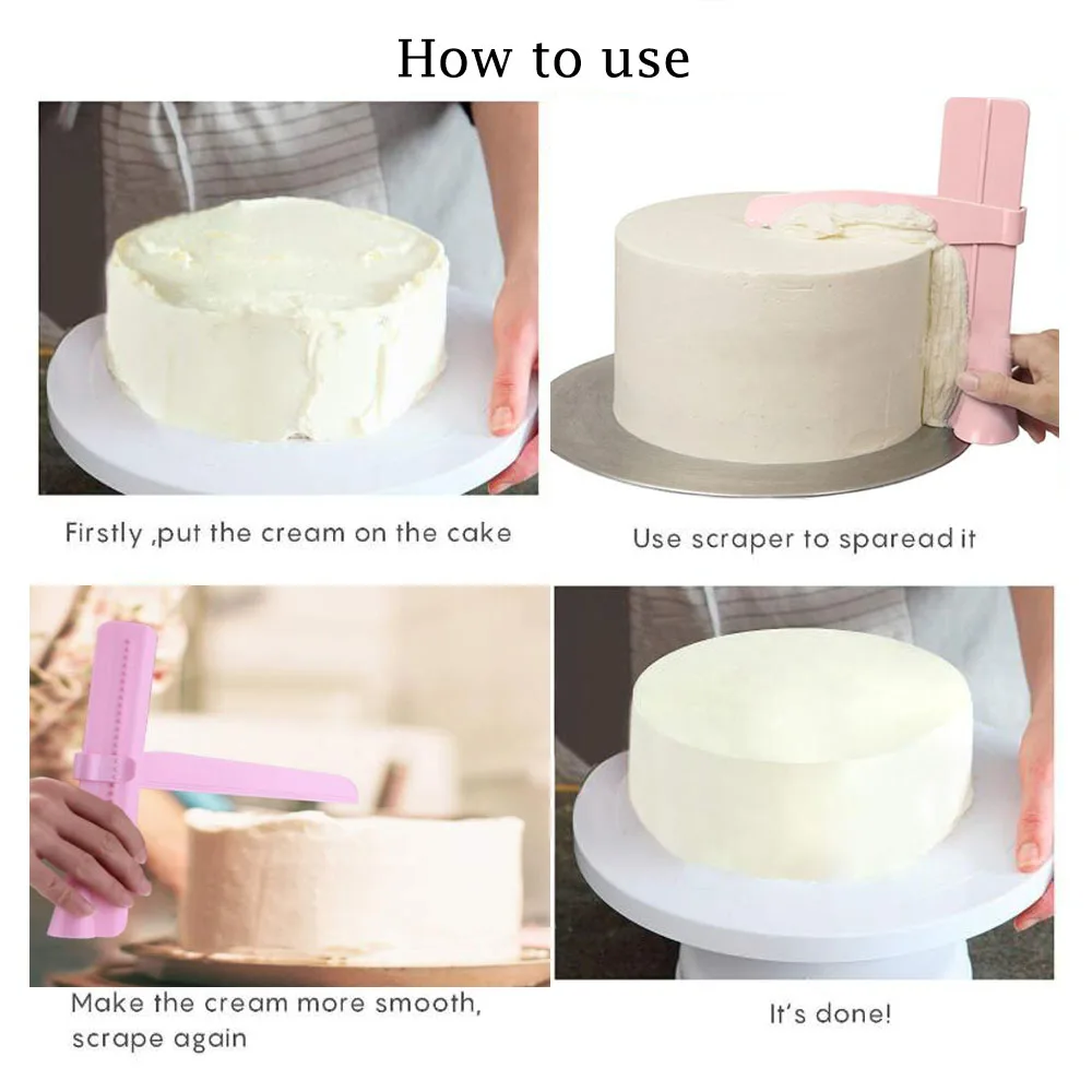 Регулируемый скребок для торта мастики выравнивания крема инструмент выпечки