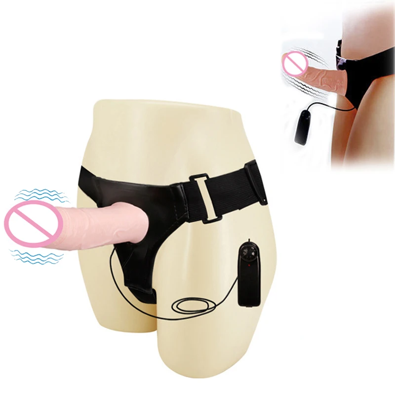 Носимый огромный полый фаллоимитатор вибратор трусики ремешок на пенис