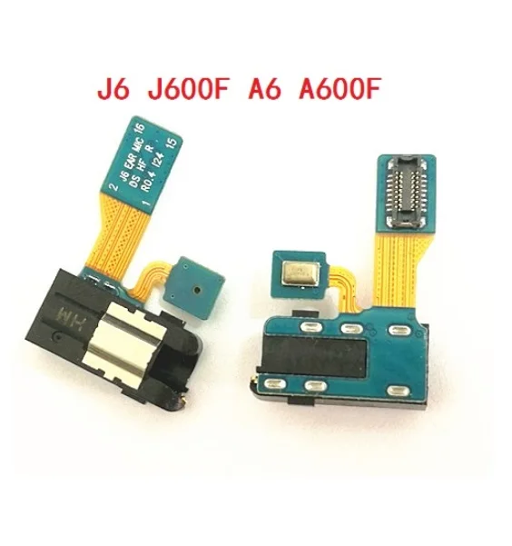 10 шт./лот наушники для Samsung Galaxy J6 2018 J600 J600F & A6 A600F A600 аудио разъем гибкий кабель с