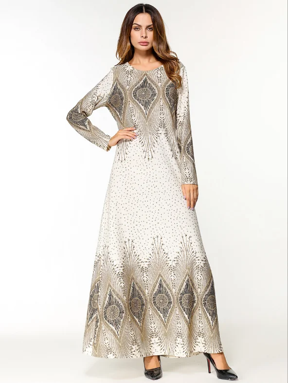 2020 мусульманское платье женское исламское абайя с длинным рукавом платья