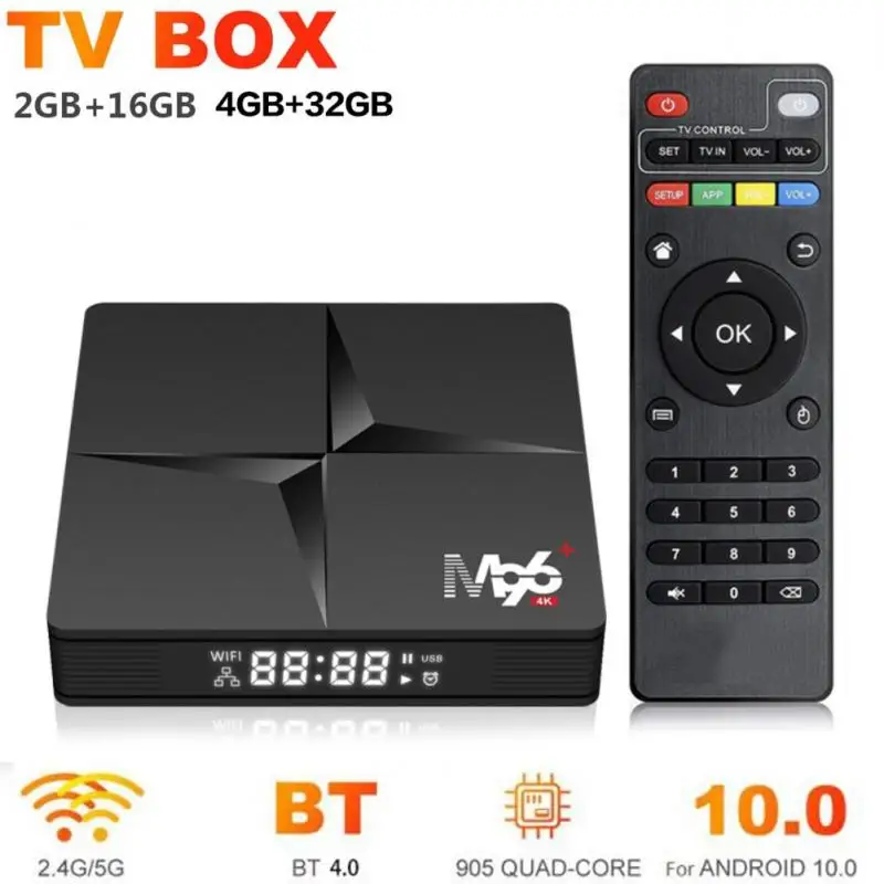 ТВ-приставка Android 10 4 Гб ОЗУ 32 ПЗУ 4K медиаплеер 2 4G 5 ГГц Wifi IPTV OTT TV приемник M3U Смарт