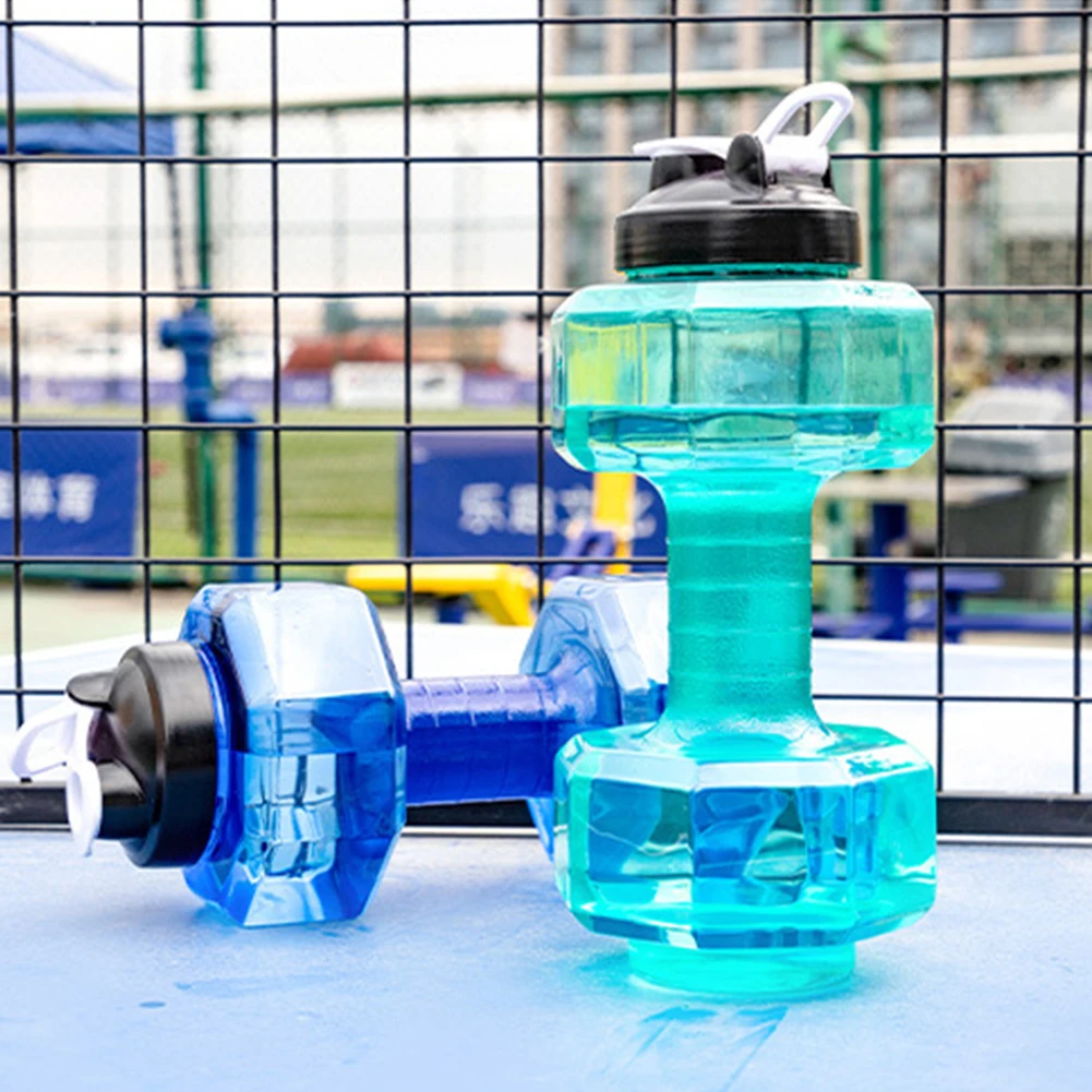 

2.6 L Water Bottle Sports PET Dumbbell Shaped Kettle Outdoor Fitness Cycling Camping Cold Water Bottle Cup Fitness Dumbbell