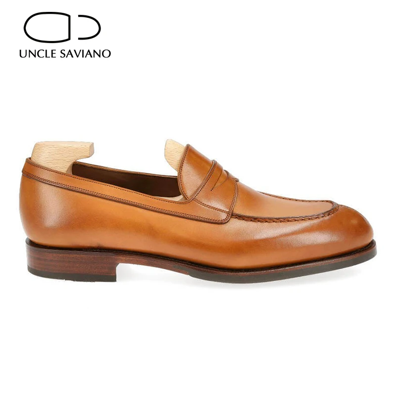 Uncle Saviano Loafers Men Shoes Daily Wedding Dress Business Designer Fashion Genuine Leather Original Handmade Shoes for Men
