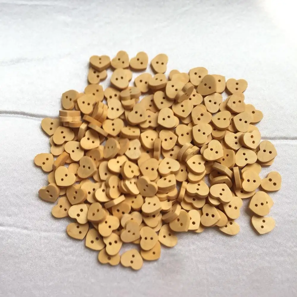 100 шт./компл. натуральный для пришивания пуговиц Корабль сердце деревянные