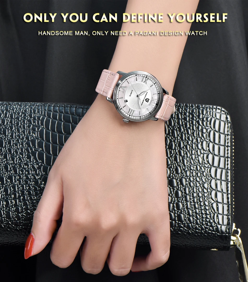 

Pink Elegant Rome Calendar Quartz Dial Casual Ladies Wristwatches Fashion Dress Business Party Luxury Watch Women PAGANI 2759