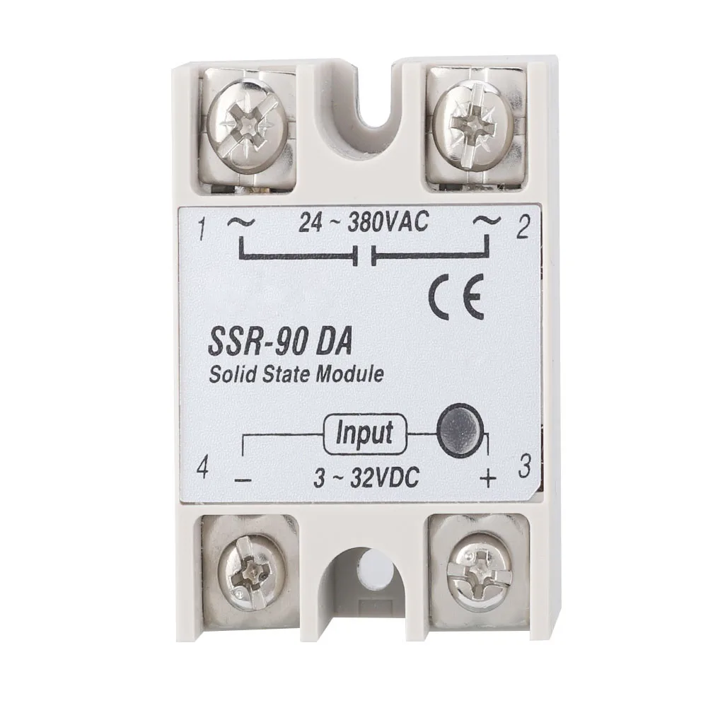 SSR-90DA 90A твердотельный релейный модуль SSR DC-AC вход 3-32 В постоянного тока без