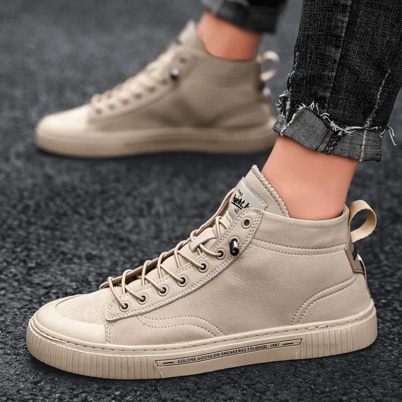 Уличные туфли Мужские высокие кроссовки zapatillas hombre Новая однотонная мужская