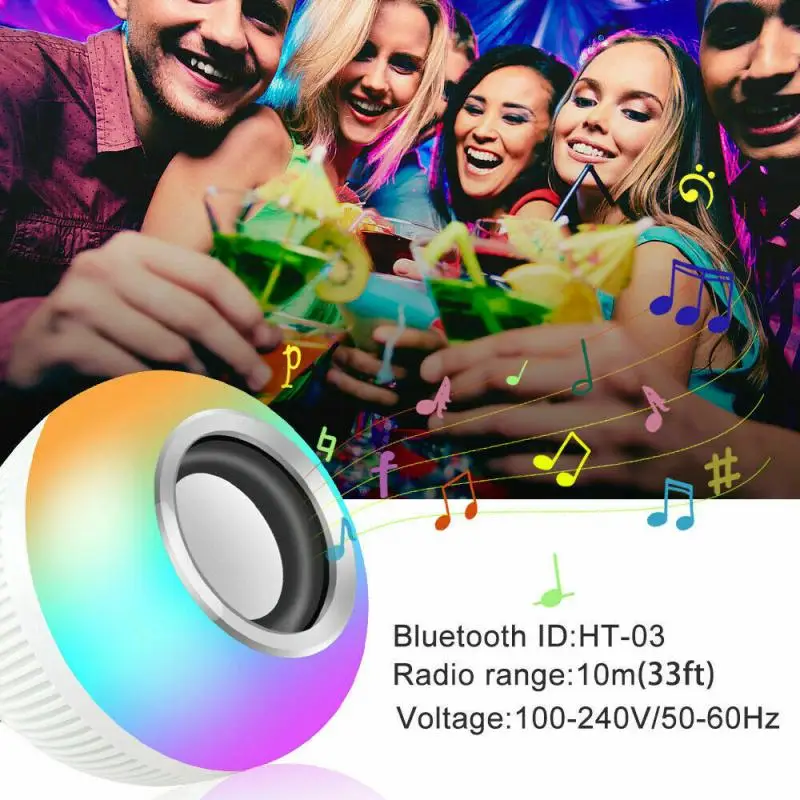 

12 Вт смарт E27 RGB белый Bluetooth Динамик светодиодный светильник лампы Регулируемая Музыка светильник Беспроводной светодиодный светильник дис...