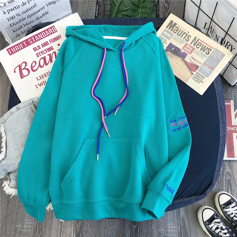 

ZOGAA Autumn New Korea Ulzzang Harajuku Vintage BF Simple Women Ins Fashion Loose Hooded Vintage Casual Female Hooded Sweatshirt