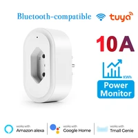 wifi smart plug 16a br socket tuya smart life app work with alexa google home assistant voice control power monitor timing