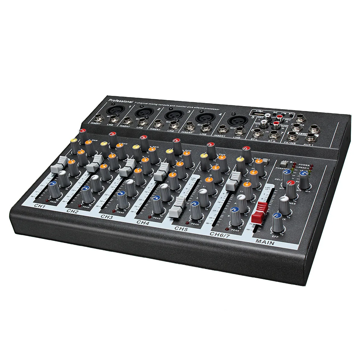 7 канальный студийный микшер для караоке LEORY профессиональный консольный