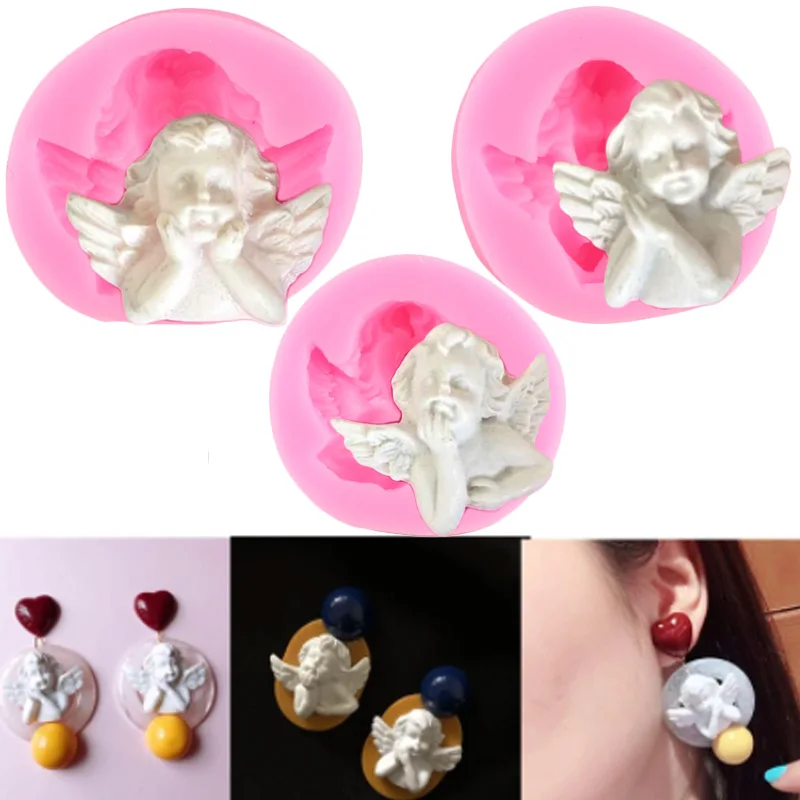 

Angel Baby Silicone Molds 3D Cupid Angel Chocolate Fondant Mold Baby Birthday Cake Decorating Tools DIY Craft Epoxy Resin Mould