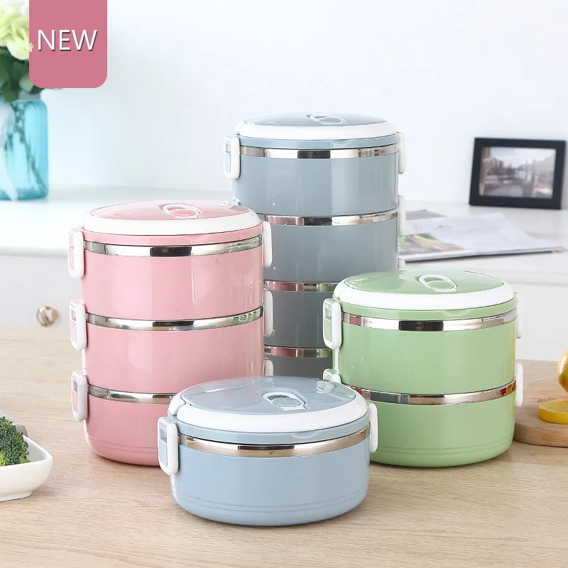 

Stainless Steel Lunch Box Leakproof Bento Box Insulated Lunchbox Food Container Portable Thermal Lunch Box Office Camp Tableware