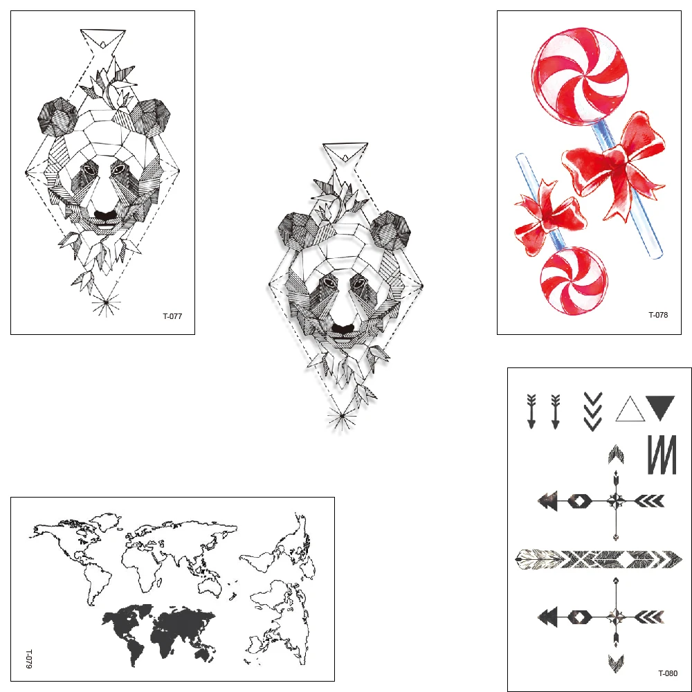 Оптовая продажа 100 шт./лот водонепроницаемый Поддельные Временная татуировка