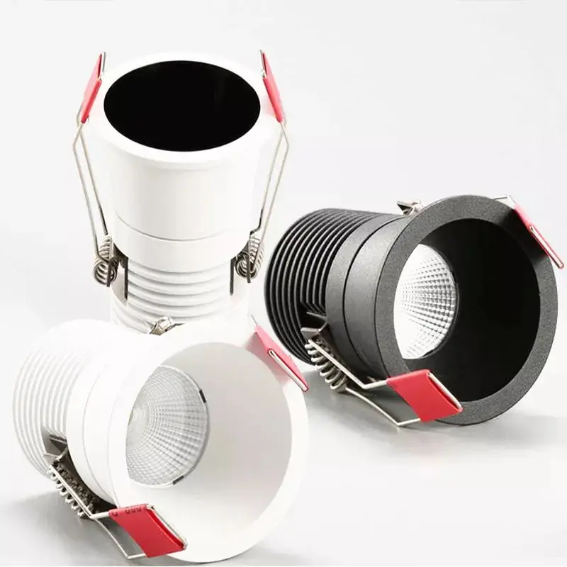 Приглушаемые встроенные антибликовые COB светодиодные мини-прожекторы, светодиодный потолочные прожекторы, освещение для помещений 85 ~ 265 В фоновые светильники