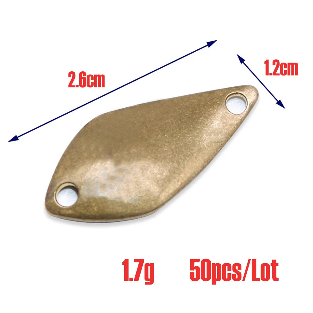 1.7g--50pcs Джерри, 50 шт в наборе, 1,8g 2,3g 2,5g 3,5g 5g рыболовные приманки пресноводный металлический жесткая наживка Неокрашенные Пустые форель блесна в форме ложки приманка блесна - Цвет: 1.7g--50pcs