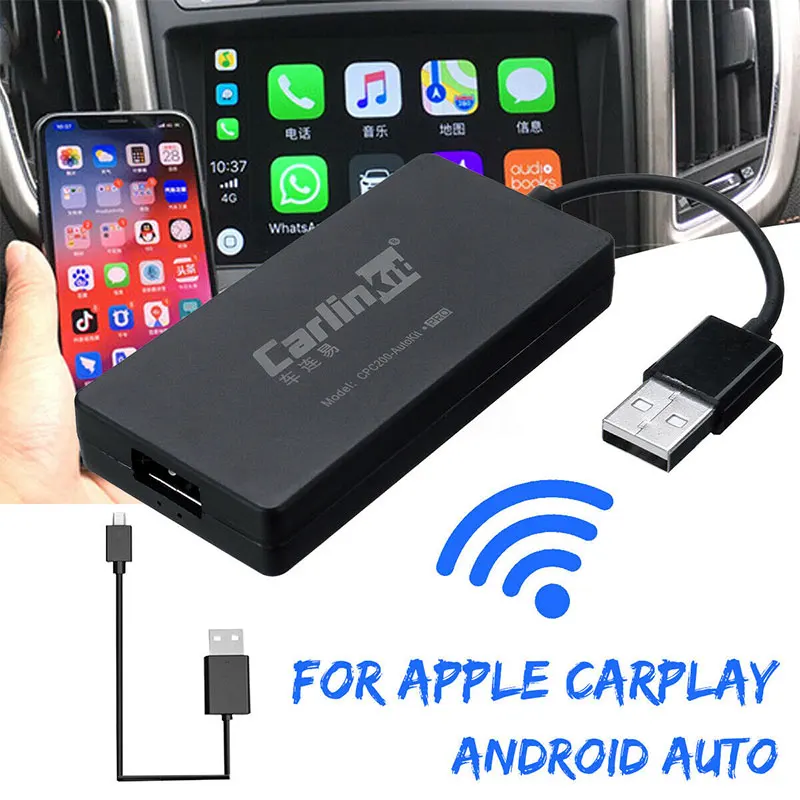 

Vehemo CarPlay Dongle Black Wireless Bluetooth Apple IOS Smart Link Supports Navigation Player Link Dongle GPS Carlinkit