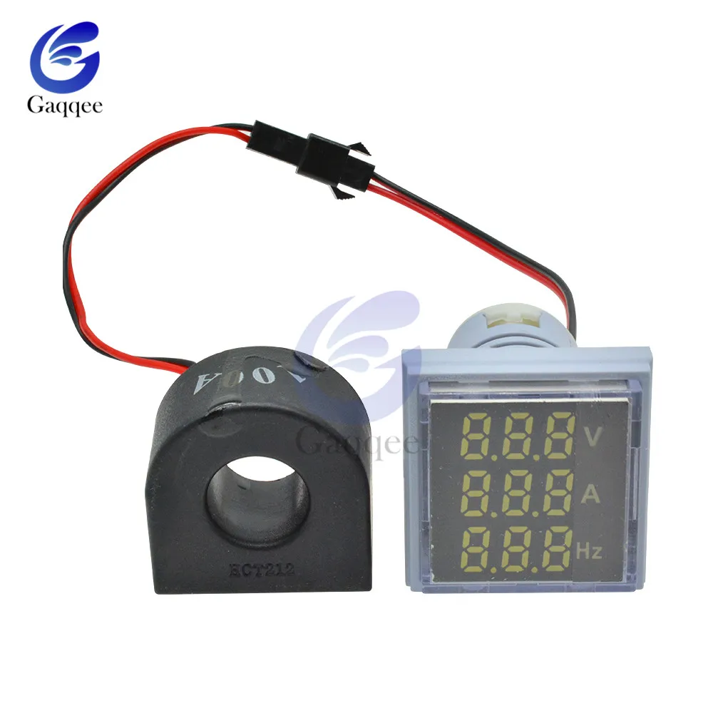 Цифровой вольтметр-Амперметр 3 в 1 вольтметр Гц герц измеритель частоты 22 мм