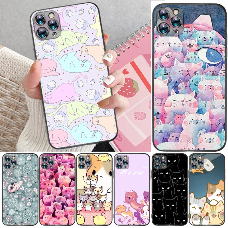 

Cats Hey Buddy Human Friends Color Painting Phone Case For iPhone 11 Pro Max Cases Funda Back Cover Carcasa