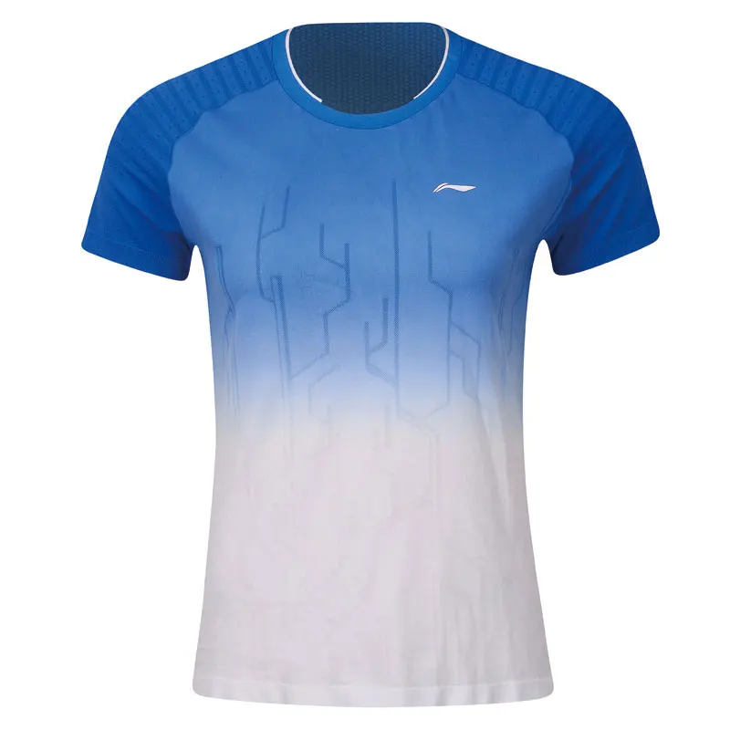 Женские футболки для бадминтона Li Ning тренировочные дышащие спортивные топы с