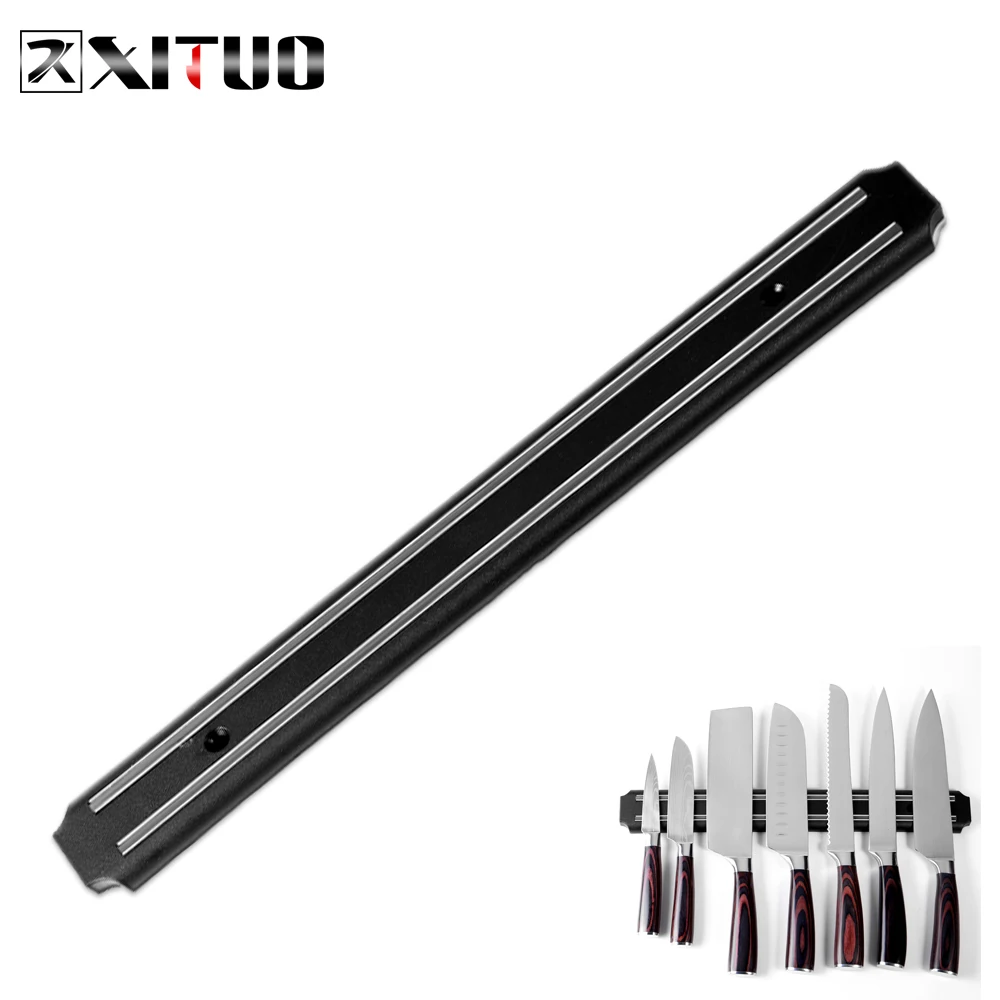 

XITUO Knife Holder Stainless Steel Magnet Wall-mounted Multi-function Kitchen Chef Knife Rack Practical Metal Magnetic Tools