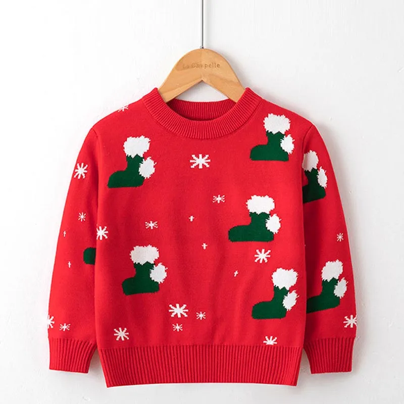 

Christmas Gifts Knitted Sweater Children's Clothing Christmas New Year Baby Girls Sweater Kids Knitwear Boys Pullover Sweater