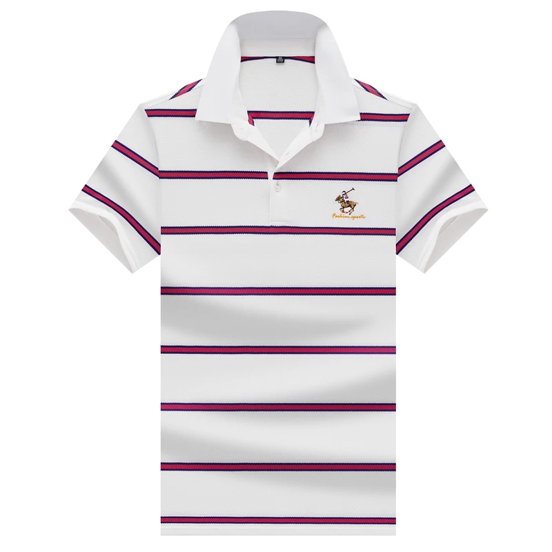 Мужская стильная футболка поло с длинным рукавом Классическая полосатая