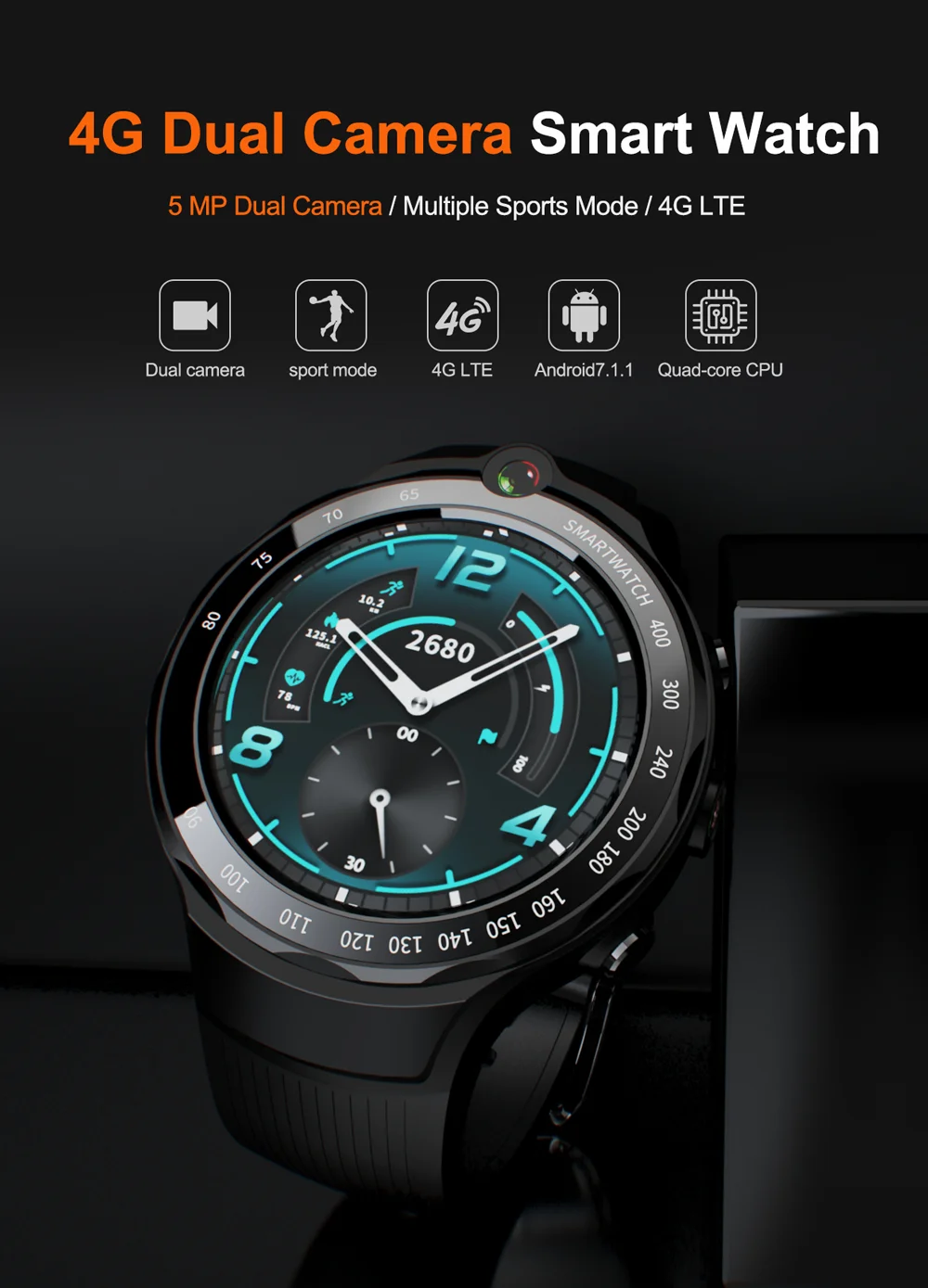 Lokmate LoK02 4G Смарт часы телефон MTK6739 1G 16G Android 7,1 фитнес-браслет 400*400 AMOLED 5MP 5MP двойная камера Smartwatch для мужчин