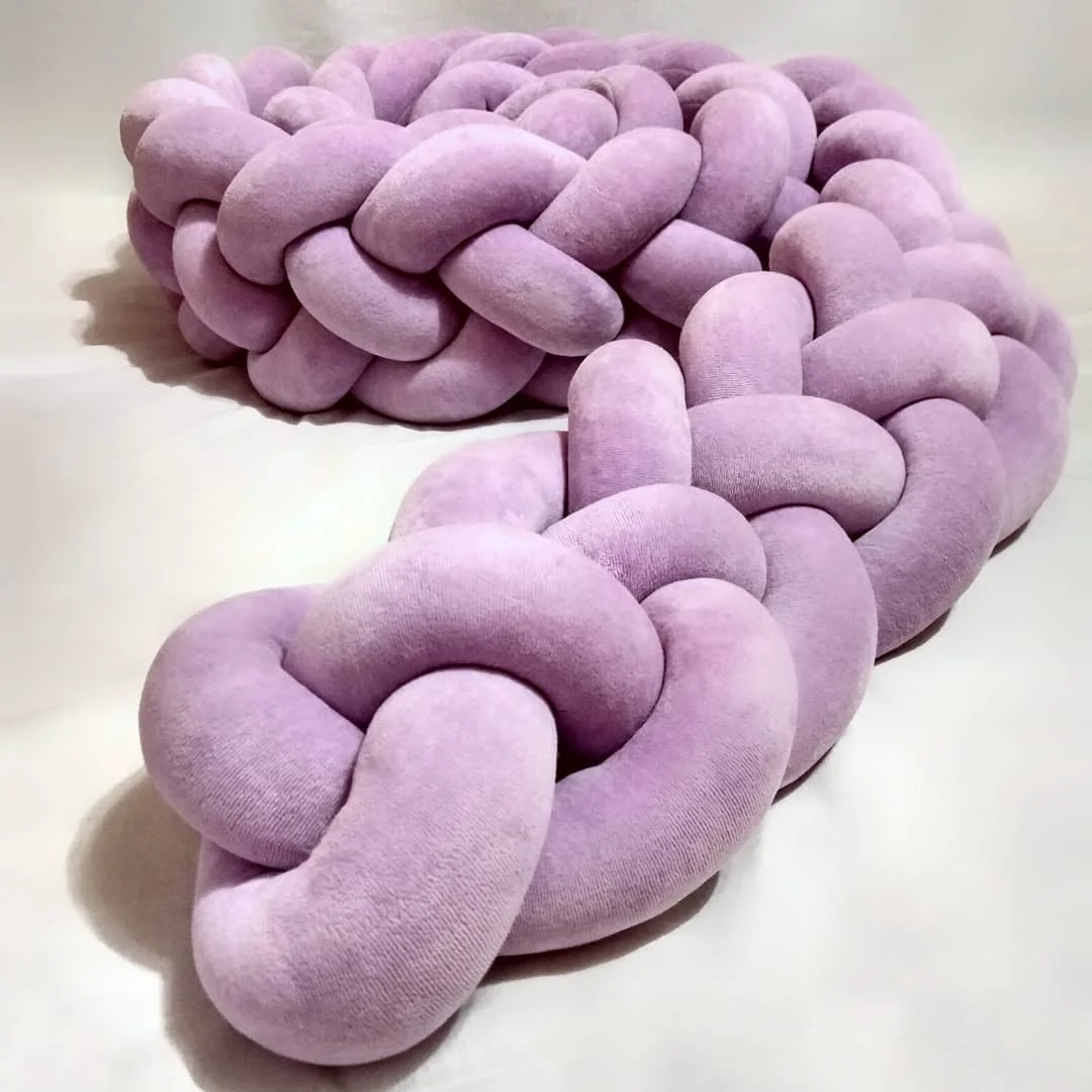 

3 Meter Baby Bed Bumper Braid Knot Pillow Cushion Bumper for Infant Crib Protector Bumper Tour De Lit Bebe Tresse Room Decor
