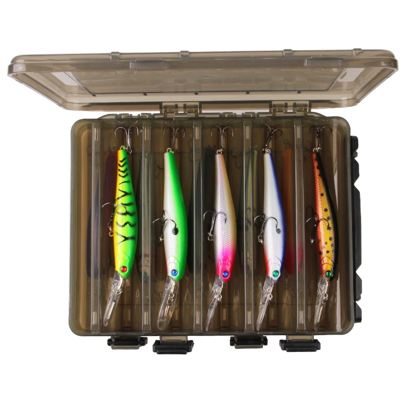 

10pcs/box Minnow Fishing Lure 13.6g Artificial Hard Bait Bass Wobblers Lures Crankbait Pike Treble Hooks with fishing tackle box