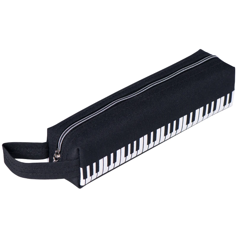 1PC Kawaii Music Pencil Case Piano Keyboard Large Capacity Square Canvas Pouch Bag Student Stationery Office School Gifts | Канцтовары