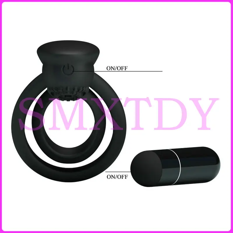 Милая Любовь Двойное Кольцо силиконовый Вибрационный петух кольцо вибратор