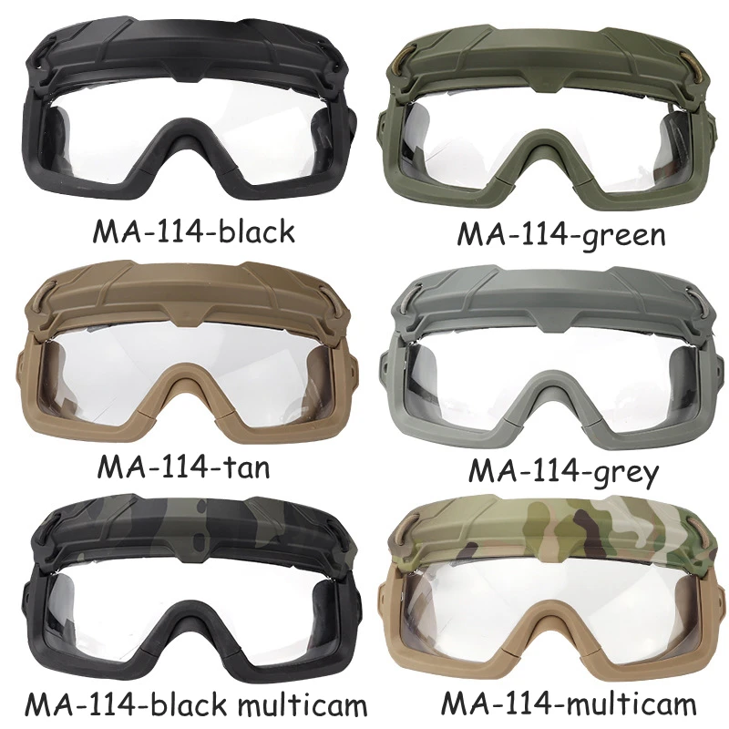 

Tactical Airsoft Paintball Goggles Windproof Anti Fog CS Wargame Protection Goggles Fits for Tactical Helmet
