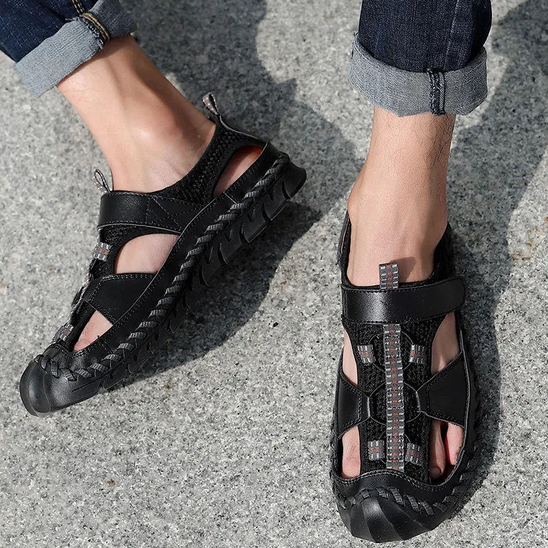 

Designer Fashion Wear-resistant Outdoor Soft Non-slip High Quality Men's Sandals Shoes Flat For Men New 2021 Hollow Out