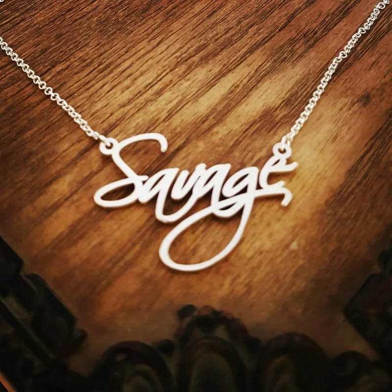 Персонализированное ювелирное изделие кривизонный шрифт имя ожерелья для