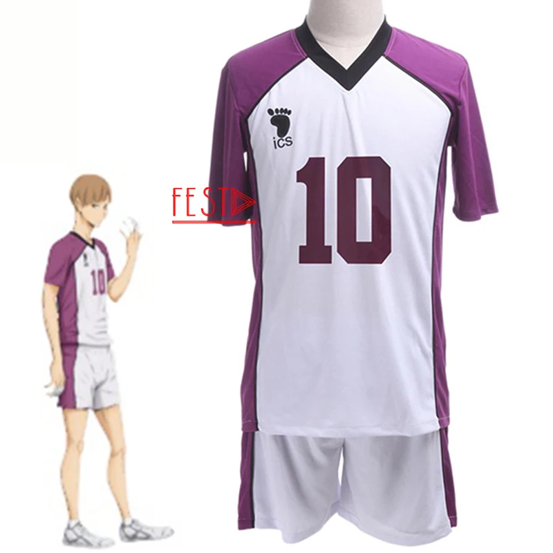 Аниме Haikyuu Cosplay костюм Джерси Shiratorizawa Академии униформы летом Shirabu кэндзиро