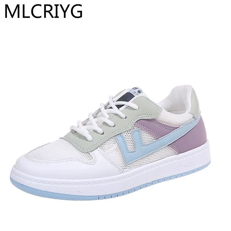 

2021 Fashionable Women's Shoes Comfortable Breathable Mesh Casual Shoes Autumn Women's Lace-up Non-slip Wear-resistant Sneakers