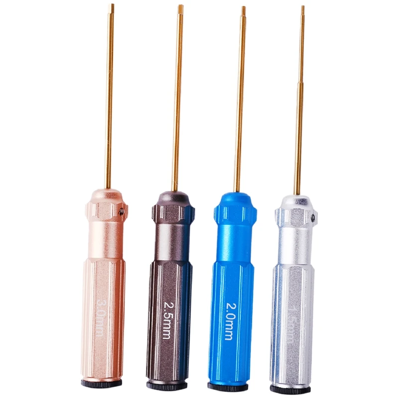 

2 Pack Titanium Nitride Hex Driver Wrench 4 Piece Set 1.5mm/2mm/2.5mm/3.0mm