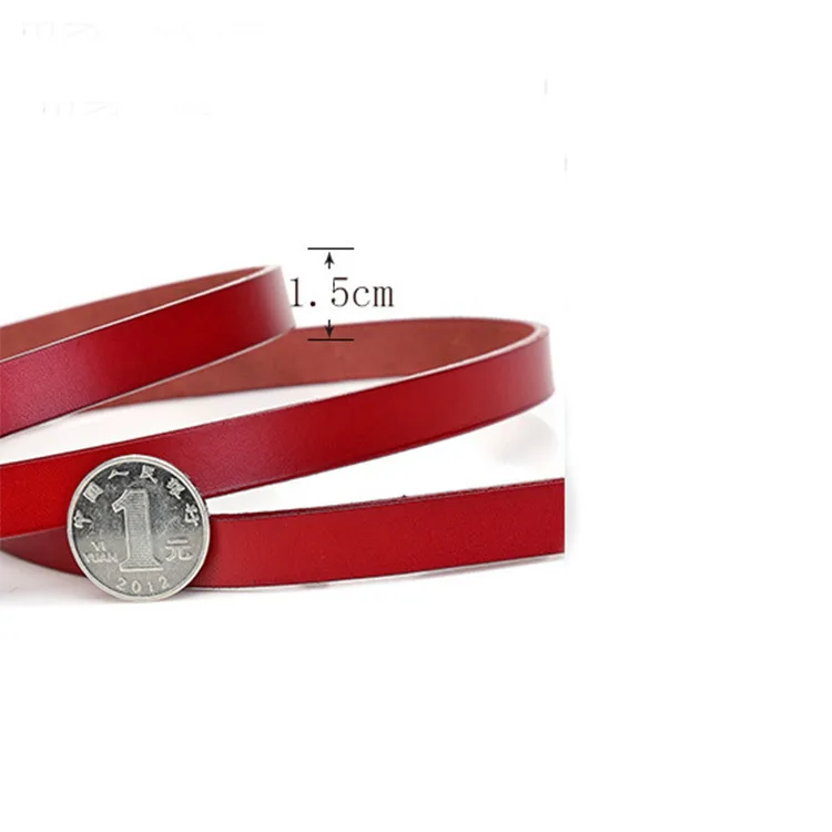 

Новый стильный ремень из воловьей кожи для женщин, тонкий модный ремень с гладкой пряжкой, повседневный ремень с узлом в Корейском стиле для...