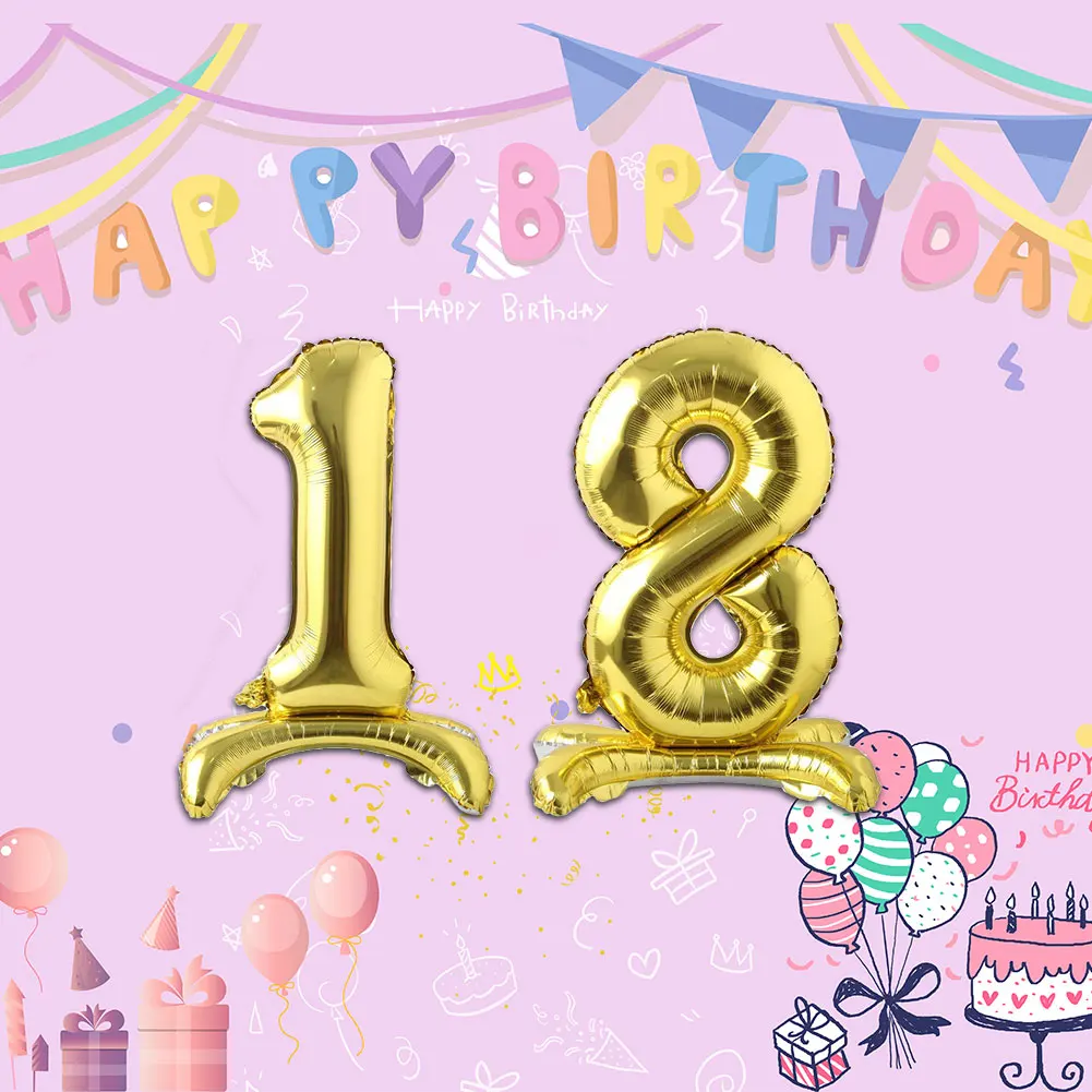 Воздушные шары из фольги в виде цифр 0 9 день рождения Декро для взрослых свадьбы