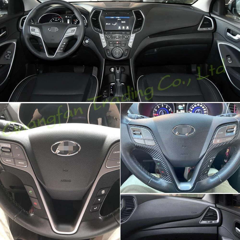 

For Hyundai Santa Fe IX45 2013-2018 Car-Styling 3D/5D Carbon Fiber Car Interior Center Console Color Molding Sticker Decals