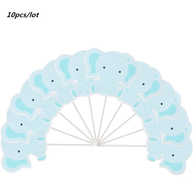 10 шт./лот милый торт с изображением слона Топпер свадебный для мальчиков и
