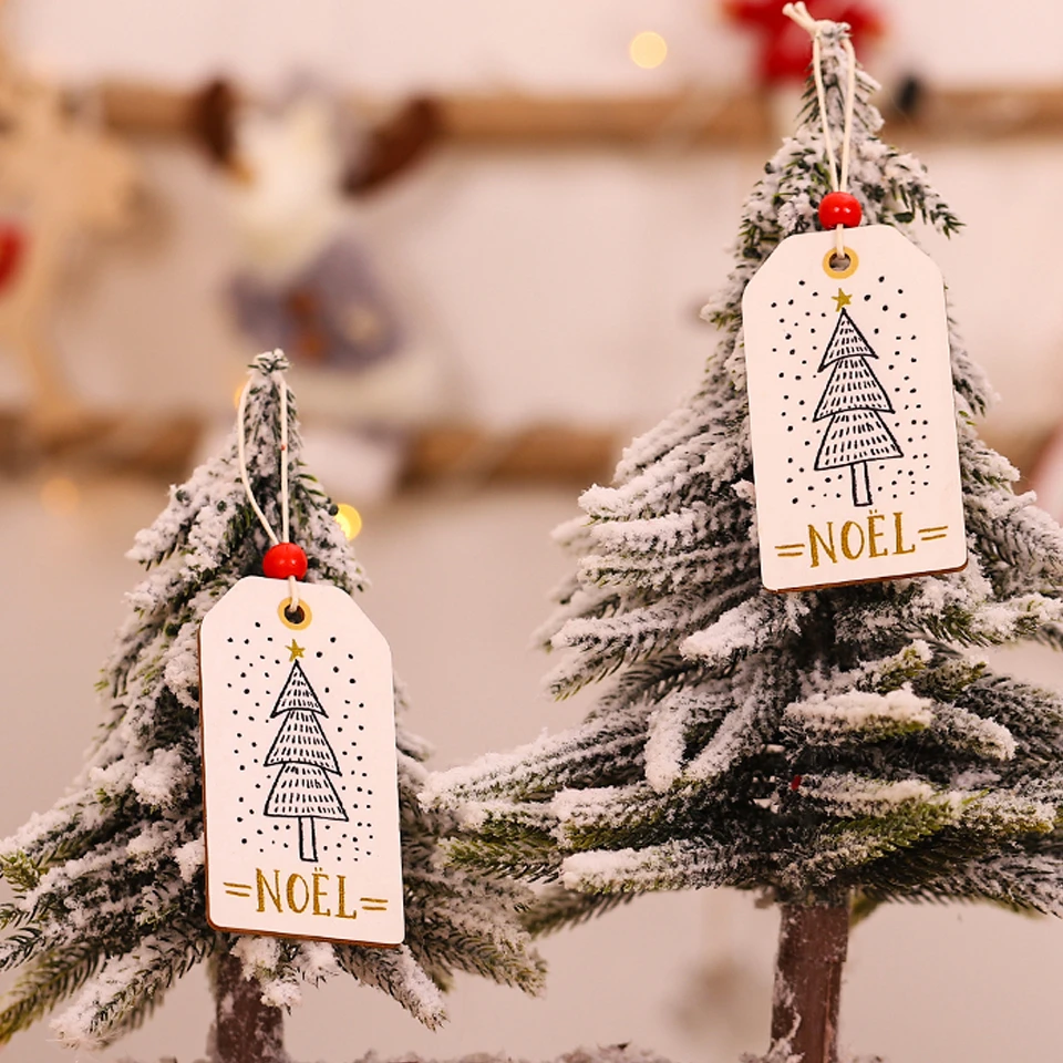 

2 шт., деревянные подвески для новогодней ёлки